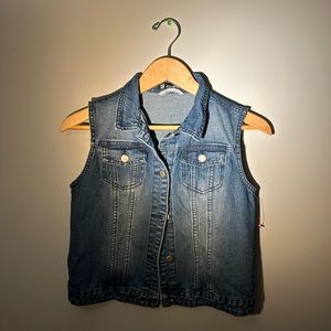 Allegra K extra small, blue jean button up vest